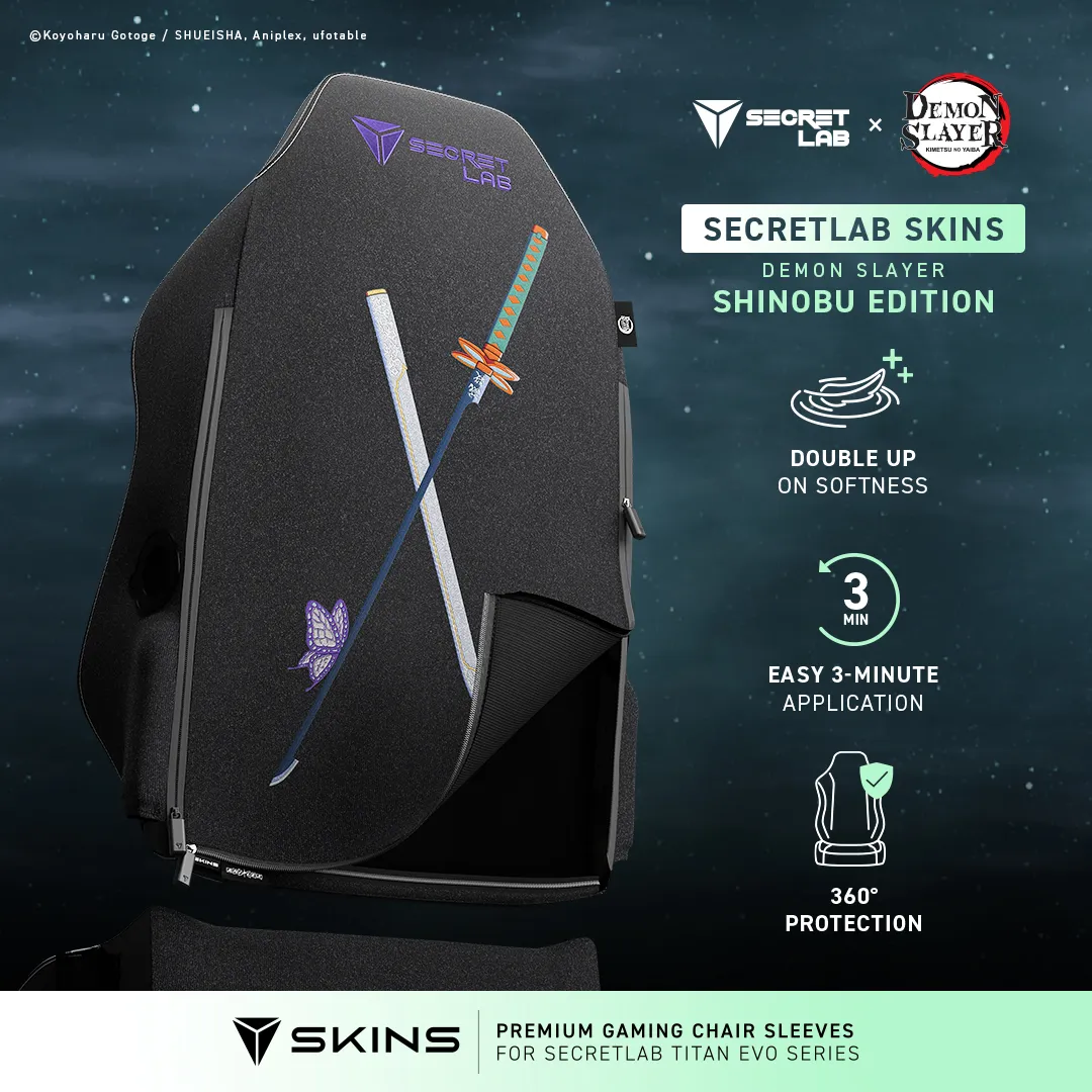Rengoku and Shinobu Secretlab TITAN Evo chairs SKINS - Shinobu edition