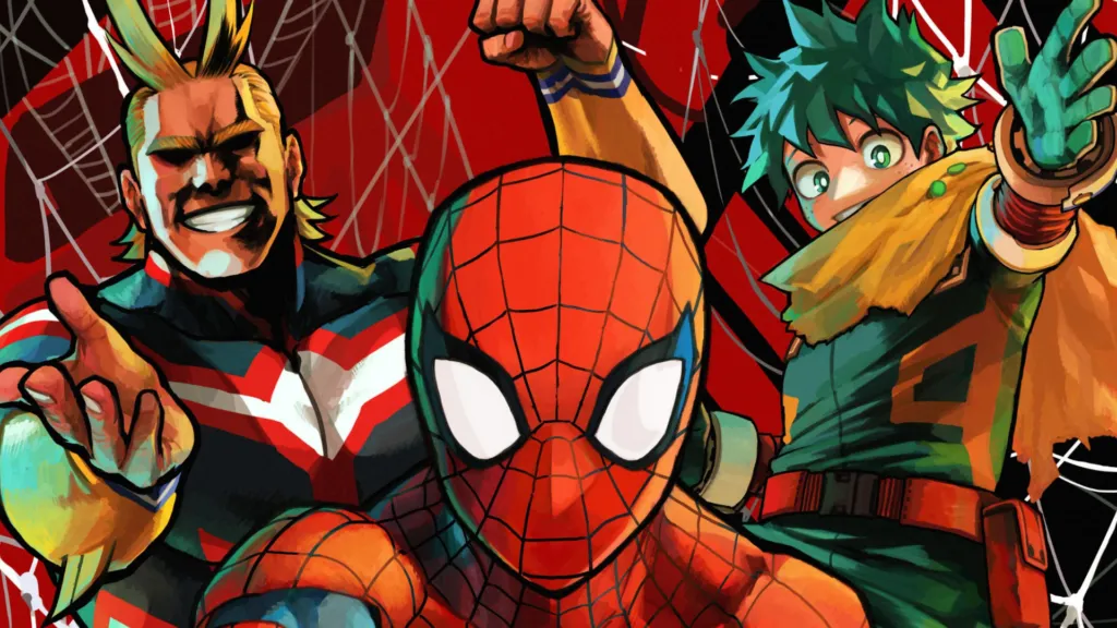 Featured Image: Spider-Man and Black Cat Join My Hero Academia Through Marvel Art Exchange