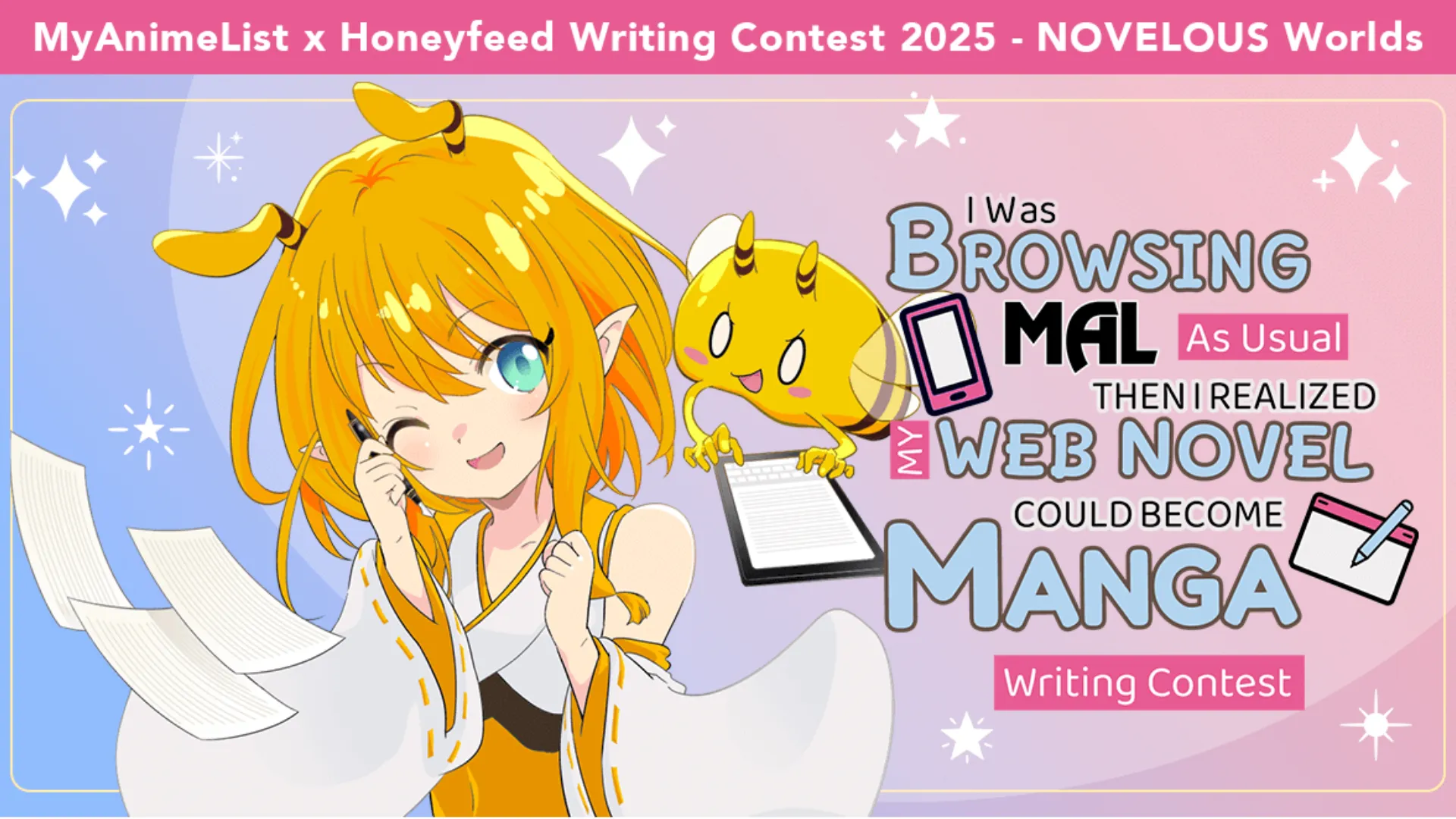 Featured Image: MyAnimeList and Honeyfeed Announce International Web Novel Writing Contest