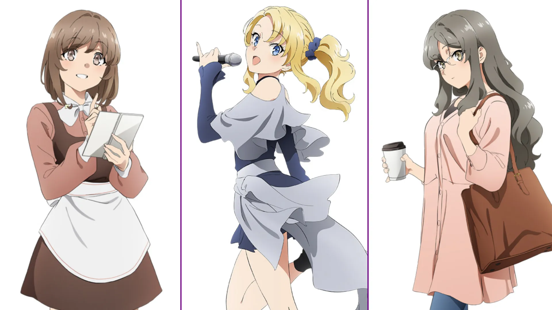 Featured Image: Older Rio, Kaede, Tomoe, and Nodoka Get Rascal Does Not Dream of Santa Claus Character Visuals