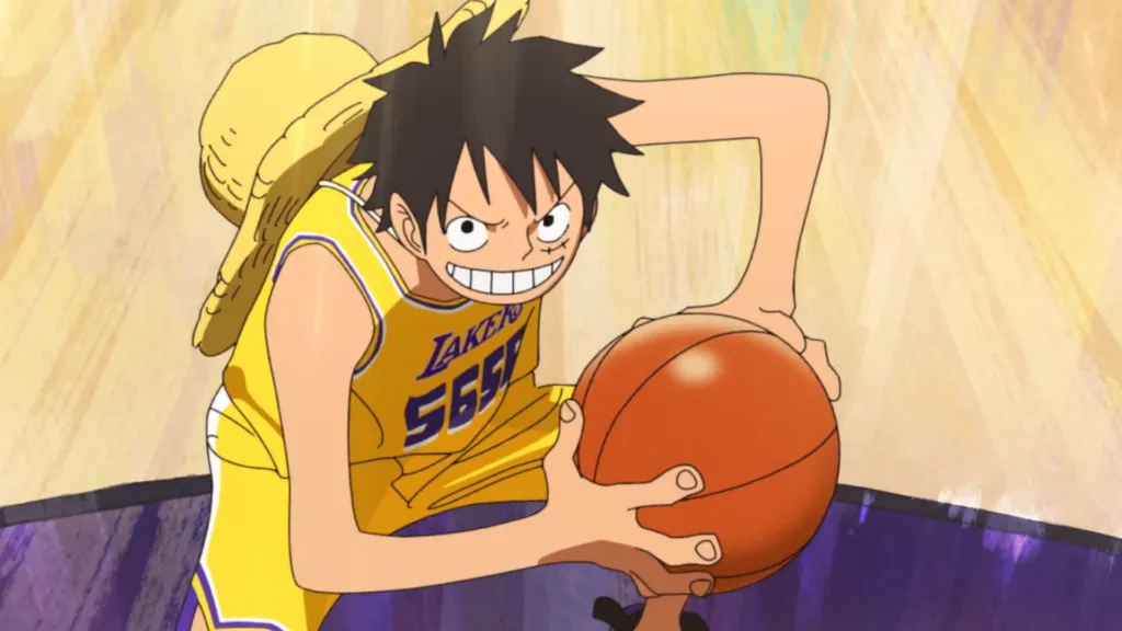 Featured Image: Luffy Plays Basketball Against the Navy in New One Piece x The Lakers Short Anime